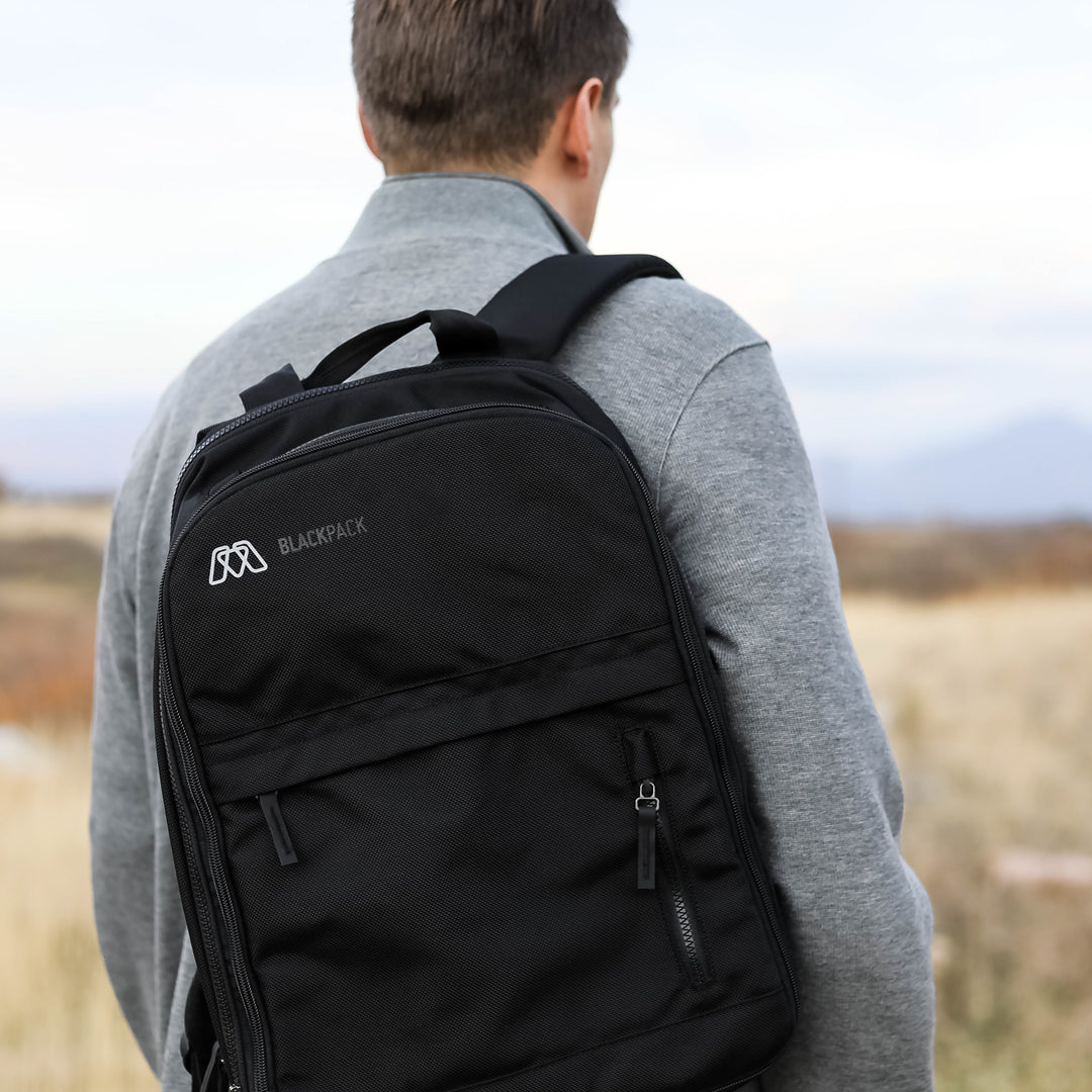 MOS Blackpack travel backpack for electronics.