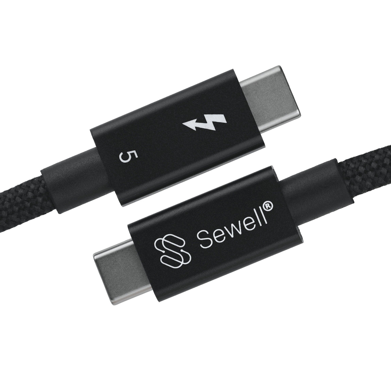 Sewell Thunderbolt 5 Cable, 80Gbps - 120Gbps Braided cable, 240W, Intel Certified Sewell 