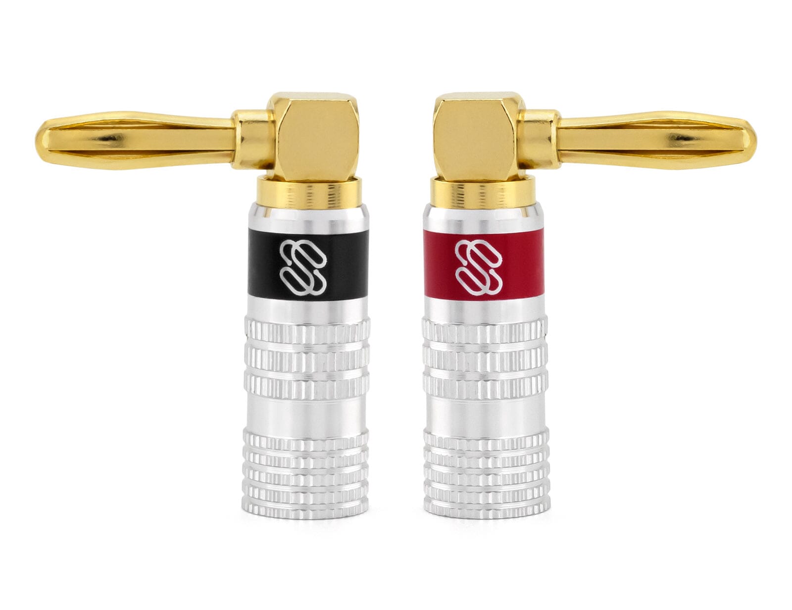 Silverback Right Angle Banana Plugs by Sewell 2024 | Dual Screw Gold ...