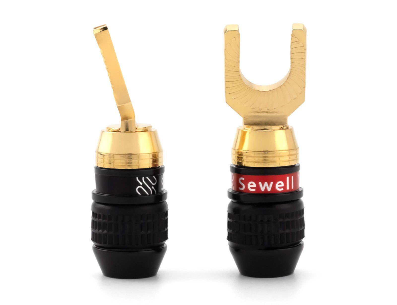 Deadbolt Angled Spade Plugs | 24k Gold Speaker Connectors by Sewell ...