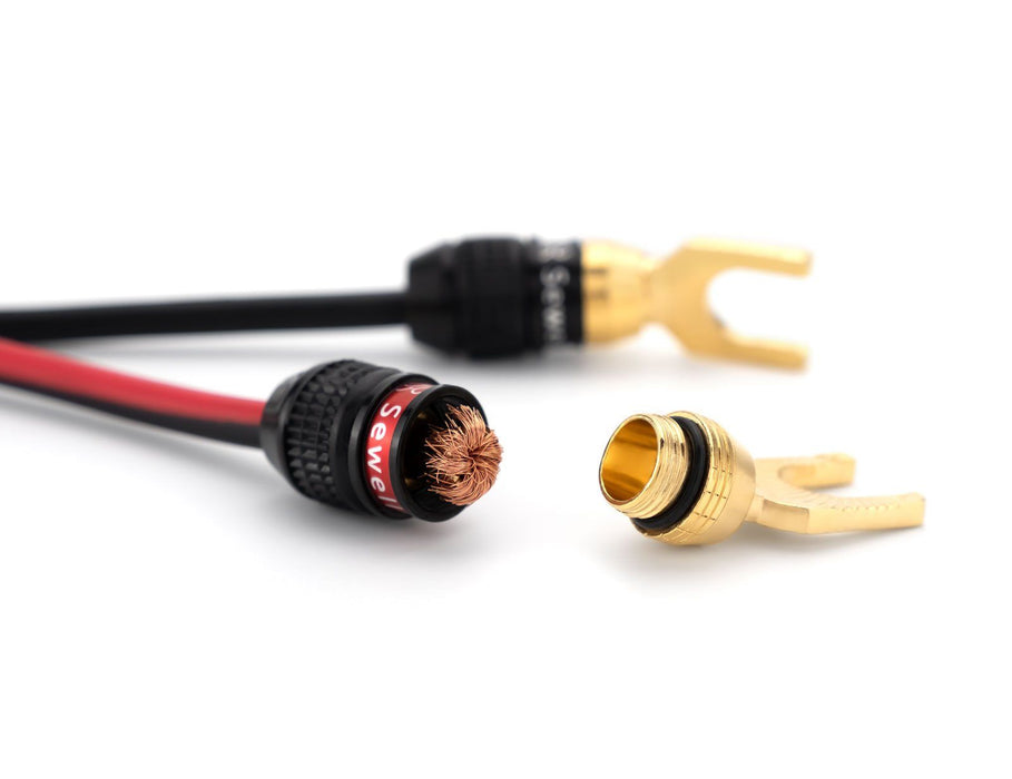 Deadbolt Angled Spade Plugs | 24k Gold Speaker Connectors by Sewell ...