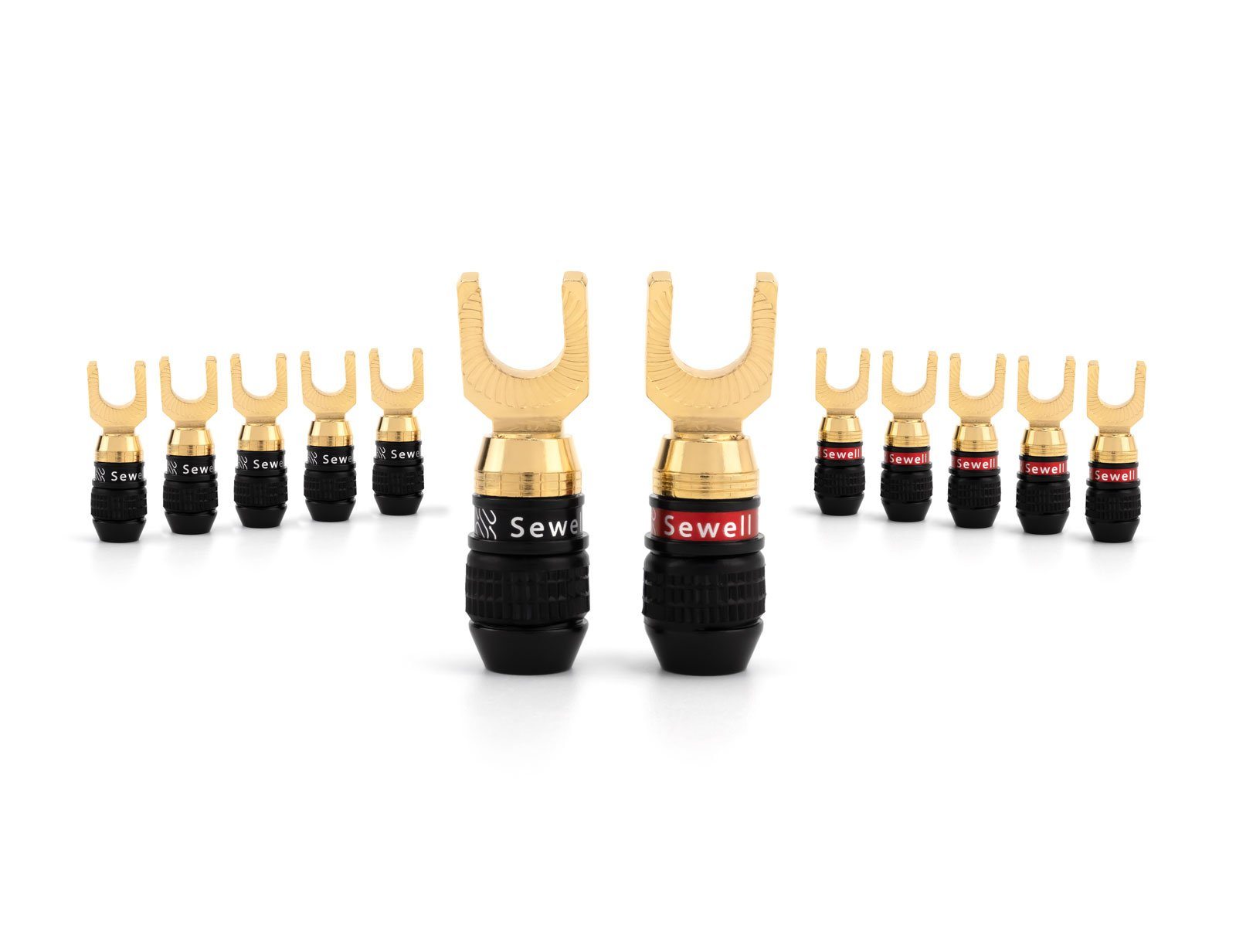 Deadbolt Angled Spade Plugs | 24k Gold Speaker Connectors by Sewell ...