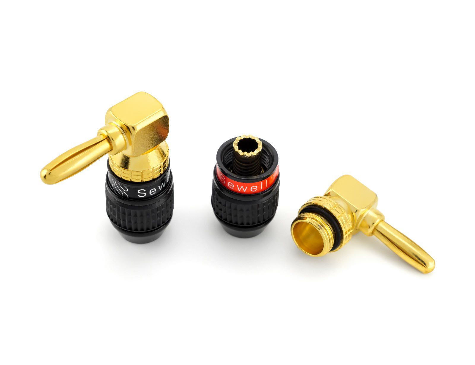 Deadbolt Banana Plugs with Right Angle Connectors — Sewell Direct