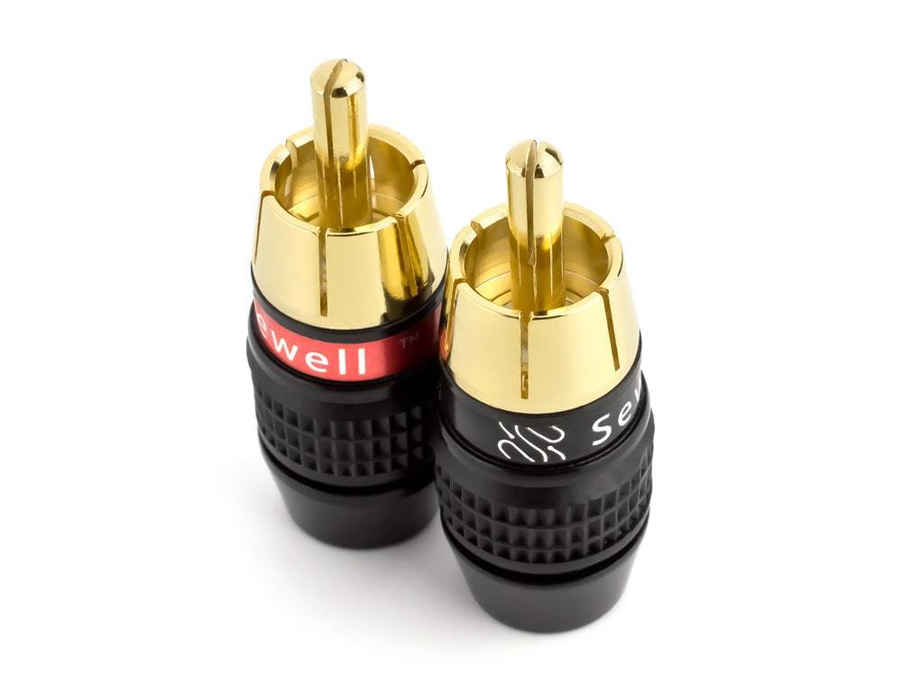Deadbolt Solderless RCA Plugs | Gold Audio Video Connectors — Sewell Direct