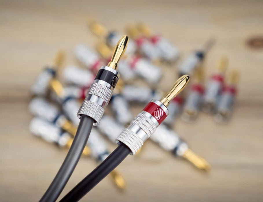 4x Rhodium Plated Hollow Banana Plugs For Speaker Cable - Unbranded