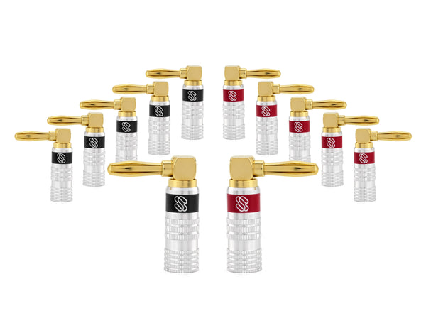 Sewell Silverback Banana Plugs with Right Angle Connectors