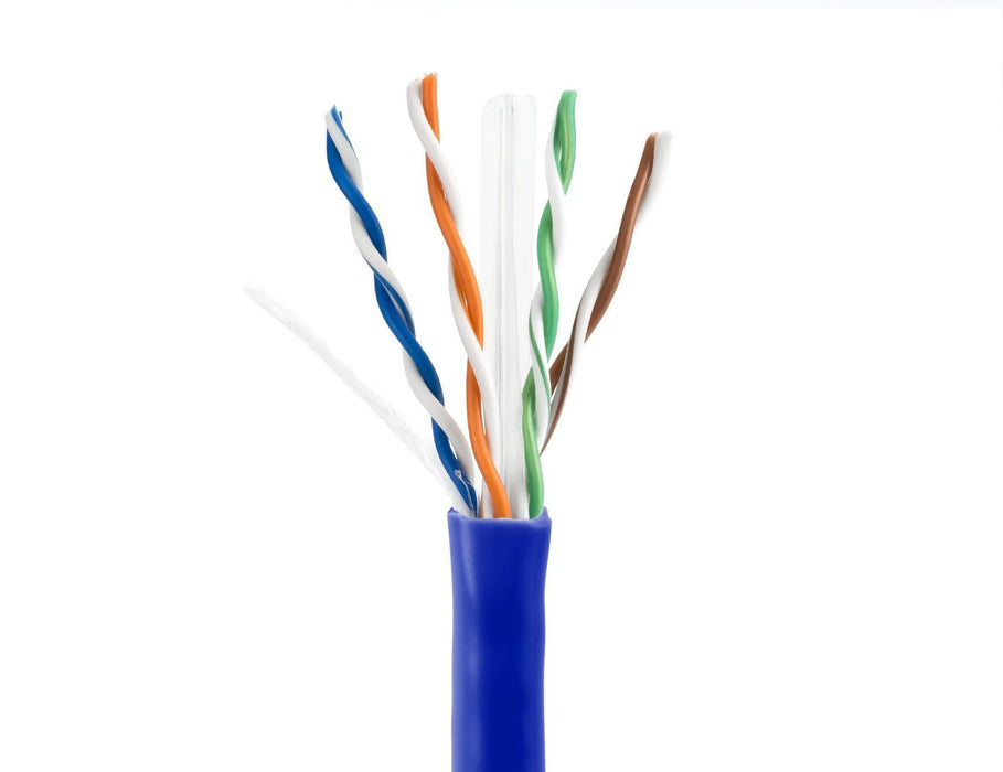 Cat6 Network Cable, CM, Solid Copper, Blue, 1000ft
